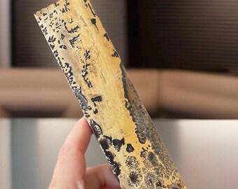 Picture Jasper Pillar Slab: Dendritic Scenic Carving, Unique natural Stone House Decor (490)