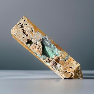Rosasite with Smithsonite Specimen from La Ojuela Mine, Mexico with Electric Blue Sparkling Color and Sugary Druzy