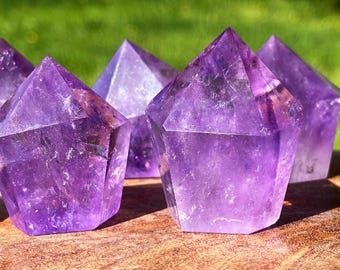 Bolivian Amethyst Crystal Cupcake • Purple Tower with Rainbows • Unique Natural Crystals & Rocks