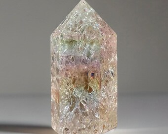 Crackle Aura Quartz Tower - No.32 • Colorful Quartz Crystal Point full of Sparkle