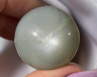 Sage Green Moonstone Sphere, Natural Green Moonstone Small Sphere, Meditation Crystal Ball