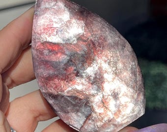 Gem Lepidolite Crystal Flame Drop (323)