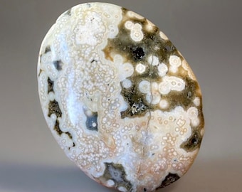 Orbicular Ocean Jasper Palmstone: Madagascar Crystal Pocket Rock (274)