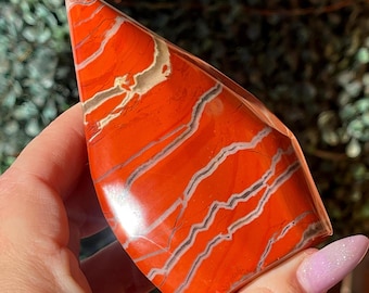 Red Jasper Freeform Flame Drop Crystal