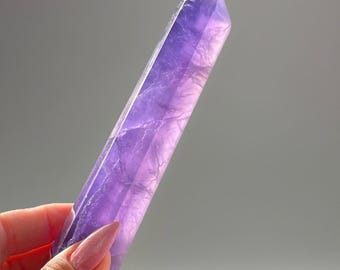 Purple Fluorite Tower - Natural Crystal Point - Gemstone Home Decor - Crystal Grids