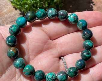 Chrysocolla HQ Beaded Bracelet, Collector Grade Crystal Beads, #3