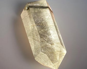 Rare Green Rutile Quartz Point - #W, AAA grade Rutilated Crystal Tower