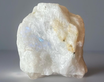 White Moonstone Blue Flash Rough- Lapidary Raw Gemstone