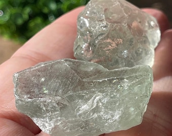 Prasiolite HQ Rough, Natural Green Quartz Raw Pocket Stone, Crystal Gift