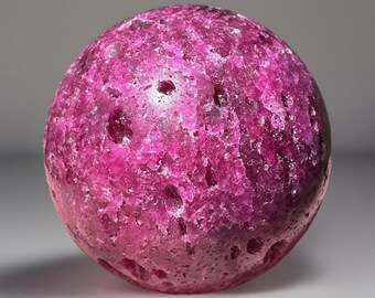 Ruby Large Sphere, Fluorescent Ruby Crystal Ball