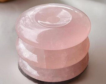 Rose Quartz XL Donut | Rose Quartz carving | Crystal Donuts | Crystal Sphere Stand