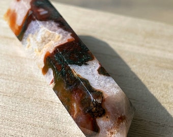 Red Moss Agate Druzy Tower |Moss Agate point | Home Decoration |Mineral specimens | ReikiHeal |Crystal Gifts,Energy crystals