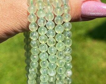 Prehnite Bracelet, HQ Crystal Beads and Gifts
