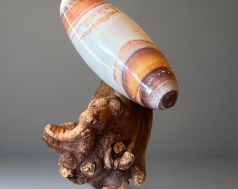 Narmada River Shiva Lingam, XL High Polish Shiva From India, Narmada Shiva Lingam Polished Crystal