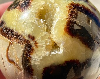 Septarian Sphere | AAA grade Crystal | Crystal freeform | Aragonite , Calcite , Limestone | Crystal gifts | Dragon egg Home Decor