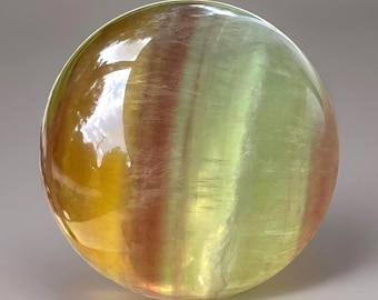 Candy Fluorite HQ Sphere with rainbow galaxy, Blue Green Pink Yellow Fluorite Crystal  Ball