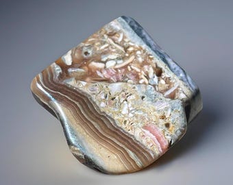 Rhodochrosite Slice • Rare Unique Crystal Find & gift • Natural Caramel Brown Rhodochrosite Crystal Specimen