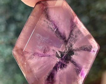 Trapiche Amethyst: Uruguay - Collector's Mineral Display Freeform Palm