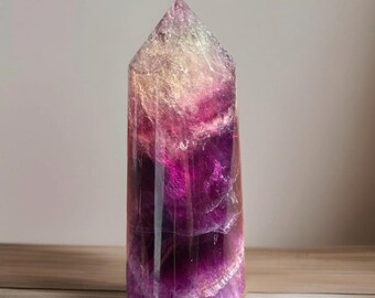 Purple & Raspberry Fluorite Cylinder Point Round Tower