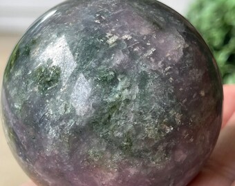 Lavender Tourmaline XL Sphere, Purple Tourmaline, Green Tourmaline sphere