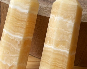 Orange Calcite Tower, Calcite Point, Pick your own Crystal Tower