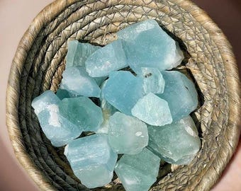 Aquamarine Gemmy Rough, Untreated Blue Natural aquamarine raw, Aquamarine Lapidary Crystal
