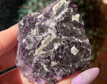Etched Purple Fluorite Specimen: Natural Cubic Crystal, Collector's Mineral