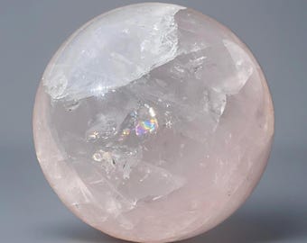 Periwinkle Quartz Sphere, Rainbow Lavender Rose Quartz Crystal Ball