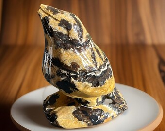 Picture Jasper Bird Carving, Natural Stone Spirit Animal Sculpture, Dendritic Jasper Figurine, Unique Crystal Home Decor