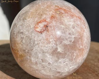 Pink Amethyst HQ Sphere with a Quartz Open Druzy Pocket, Balance Heart Chakra