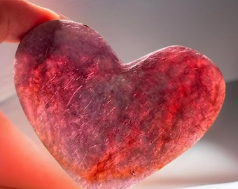 Gem Lepidolite Large Flashy Heart - #59