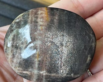 Lattice Sunstone Palmstone: Rare Polished Pocket Travel Crystal (178)