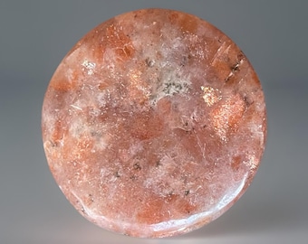 Arusha Sunstone Cookie Crystal Flat, Golden Confetti Sunstone Polished Pocket Round