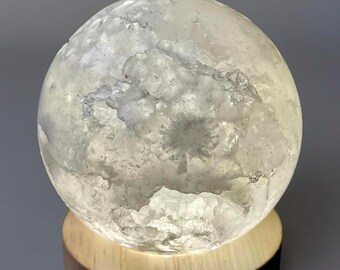 Snow White Agate XL Sphere • Morocco Agate Druzy Ball • AAA Grade Geode Sphere
