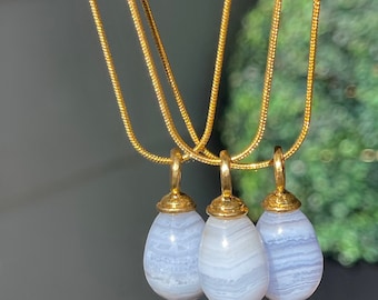 Blue Lace Agate Egg Necklace, Collector’s Agate, #3