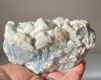 Blue & White Barite Specimen – Collectors Crystal from Morocco