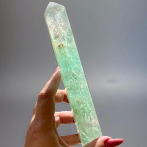 Watermelon Fluorite XL Slender Tower • Ocean Teal Fluorite Large Tall Point • Pink & Green Flourite Obelisk