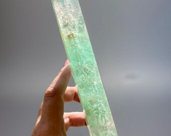 Watermelon Fluorite XL Slender Tower • Ocean Teal Fluorite Large Tall Point • Pink & Green Flourite Obelisk