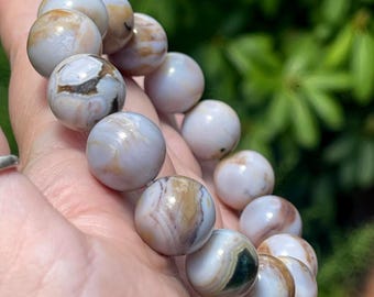 8th Vein Ocean Jasper Beaded Bracelet, Orbicular Jasper old stock - collectors edition Jewelry 15mm beads