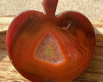 Red Carnelian Druzy Apple Slab Carving