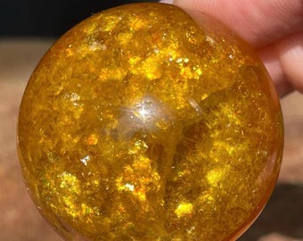 Yellow Mica Fluorite Sphere AAA HQ Crystal - #96