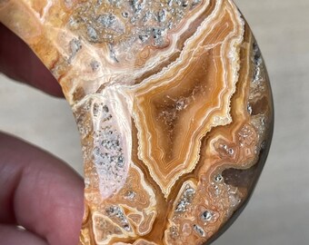 Crazy Lace Agate Druzy Moon | Druzy Agate | Red Crazy Lace | Crystal gifts, home decor | AAA Crystals | Paper Weight