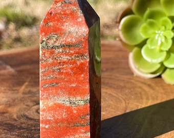 Brecciated Red Jasper Ibis Druzy Jasper Point , Crystal gifts
