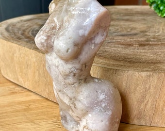 Amethyst Flower Agate Big Goddess, Large Lady Body Crystal Carving Statue No.52