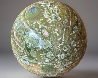 Australian Rainforest Jasper Sphere,  Natural Unique Jasper Crystal Ball, Earthy Green Jasper