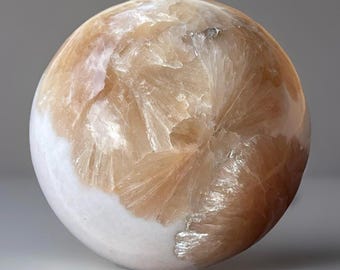 Scolecite w/ Peach STILBITE Crystal Sphere: Collectors Crystal From India (395)
