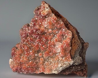 Lustrous Red Calcite Goethite Iron Specimen from Mexico, Calcite with Hematite Mineral Specimen: Natural Unique Formation Rough Unpolished