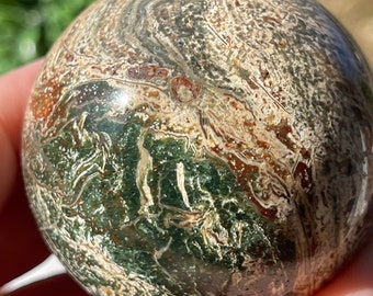 Ocean Jasper Sphere, Green Sea Jasper Crystal ball