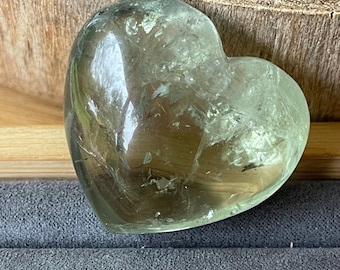 Prasiolite Heart, Unique Green Quartz Crystal (190)