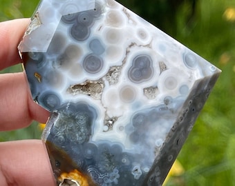 8th Vein Blue Ocean Jasper Heart • Madagascar Jelly Jasper Collectors Crystal - #68